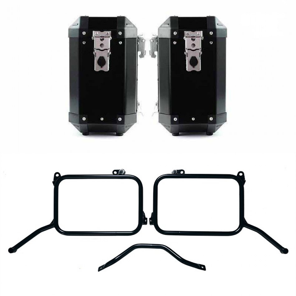 Coppia borse Atlas in Alluminio 40L+40L con Telai Royal Enfield Himalayan 450 per scarico originale (2024 in poi)