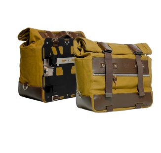 Coppia borse laterali Cult in Canvas 40L - 50L + Coppia piastre in alluminio BMW R1300GS ADV