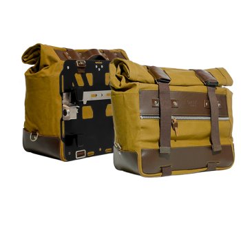 Coppia borse laterali Cult in Canvas 40L - 50L + Coppia piastre in alluminio BMW R1300GS ADV