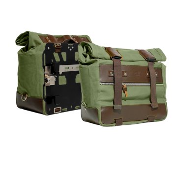 Coppia borse laterali Cult in Canvas 40L - 50L + Coppia piastre in alluminio BMW R1300GS ADV