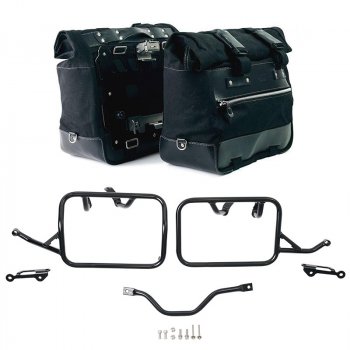 Coppia borse laterali Cult in Canvas 40L - 50L + Coppia piastre in Alluminio + Telai BMW R12 G/S