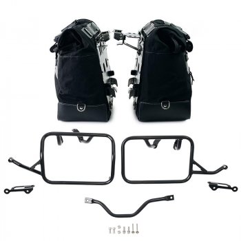 Coppia borse laterali Cult in Canvas 40L - 50L + Coppia piastre in Alluminio + Telai BMW R12 G/S