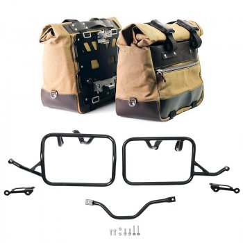 Coppia borse laterali Cult in Canvas 40L - 50L + Coppia piastre in Alluminio + Telai BMW R12 G/S