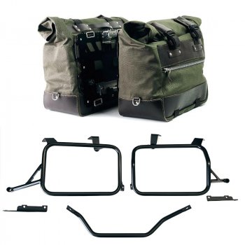 Coppia borse laterali Cult in Canvas 40L - 50L + Coppia piastre in Alluminio + Telai Honda CRF1100L Africa Twin & Adventure Sports (2024 in poi)