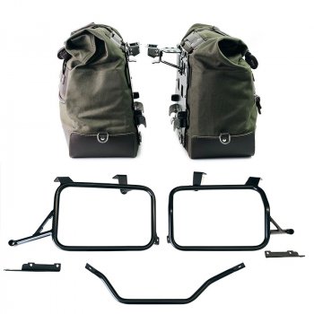 Coppia borse laterali Cult in Canvas 40L - 50L + Coppia piastre in Alluminio + Telai Honda CRF1100L Africa Twin & Adventure Sports (2024 in poi)