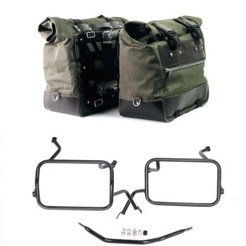 Coppia borse laterali Cult in Canvas 40L - 50L + Coppia piastre in Alluminio + Telai per borse in alluminio Atlas BMW F450GS