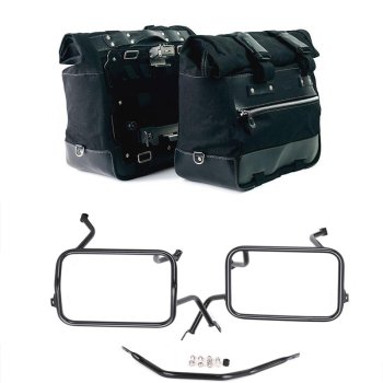 Coppia borse laterali Cult in Canvas 40L - 50L + Coppia piastre in Alluminio + Telai per borse in alluminio Atlas BMW F450GS