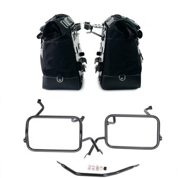 Coppia borse laterali Cult in Canvas 40L - 50L + Coppia piastre in Alluminio + Telai per borse in alluminio Atlas BMW F450GS