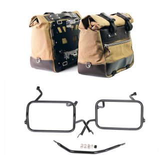 Coppia borse laterali Cult in Canvas 40L - 50L + Coppia piastre in Alluminio + Telai per borse in alluminio Atlas BMW F450GS