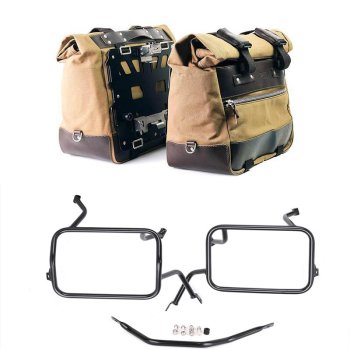 Coppia borse laterali Cult in Canvas 40L - 50L + Coppia piastre in Alluminio + Telai per borse in alluminio Atlas BMW F450GS