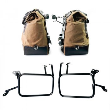 Coppia borse laterali Cult in Canvas 40L - 50L + Coppia piastre in Alluminio + Telai per borse in alluminio Atlas KTM 1290 /1390 Super Adventure S-R