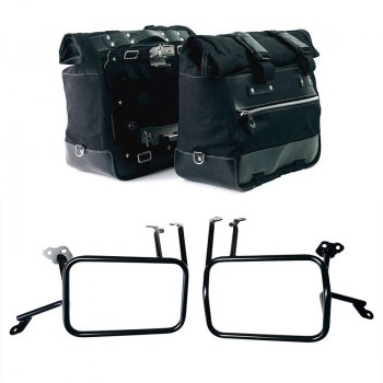 Coppia borse laterali Cult in Canvas 40L - 50L + Coppia piastre in Alluminio + Telai per borse in alluminio Atlas KTM 1290 /1390 Super Adventure S-R