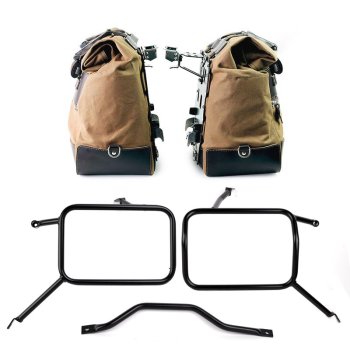 Coppia borse laterali Cult in Canvas 40L - 50L + Coppia piastre in Alluminio + Telai per borse in alluminio Atlas Triumph Street Scrambler 900 (2026 in poi)