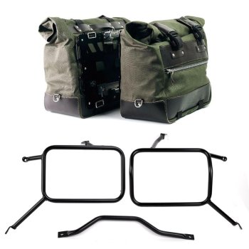 Coppia borse laterali Cult in Canvas 40L - 50L + Coppia piastre in Alluminio + Telai per borse in alluminio Atlas Triumph Street Scrambler 900 (2026 in poi)
