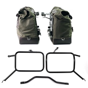 Coppia borse laterali Cult in Canvas 40L - 50L + Coppia piastre in Alluminio + Telai per borse in alluminio Atlas Triumph Street Scrambler 900 (2026 in poi)