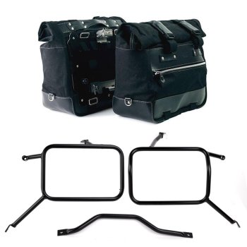 Coppia borse laterali Cult in Canvas 40L - 50L + Coppia piastre in Alluminio + Telai per borse in alluminio Atlas Triumph Street Scrambler 900 (2026 in poi)