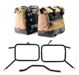 Coppia borse laterali Cult in Canvas 40L - 50L + Coppia piastre in Alluminio + Telai per borse in alluminio Atlas Triumph Street Scrambler 900 (2026 in poi)