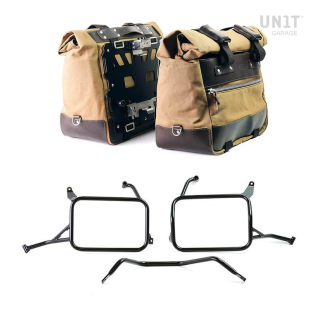 Coppia borse laterali Cult in Canvas 40L - 50L + Coppia piastre in Alluminio + Telai per borse in alluminio Atlas Yamaha Ténéré 700