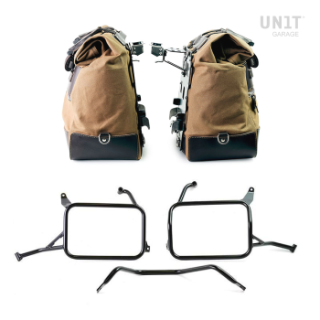 Coppia borse laterali Cult in Canvas 40L - 50L + Coppia piastre in Alluminio + Telai per borse in alluminio Atlas Yamaha Ténéré 700