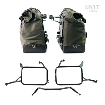 Coppia borse laterali Cult in Canvas 40L - 50L + Coppia piastre in Alluminio + Telai per borse in alluminio Atlas Yamaha Ténéré 700