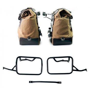 Coppia borse laterali Cult in Canvas 40L - 50L + Coppia piastre in Alluminio + Telai per borse in alluminio BMW R12 NineT