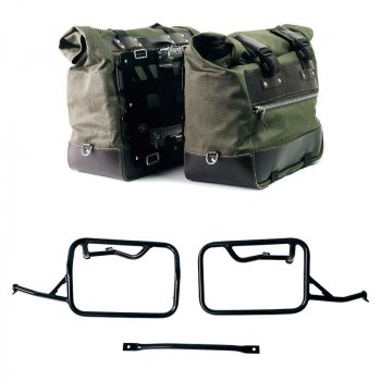 Coppia borse laterali Cult in Canvas 40L - 50L + Coppia piastre in Alluminio + Telai per borse in alluminio BMW R12 NineT