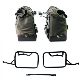 Coppia borse laterali Cult in Canvas 40L - 50L + Coppia piastre in Alluminio + Telai per borse in alluminio BMW R12 NineT