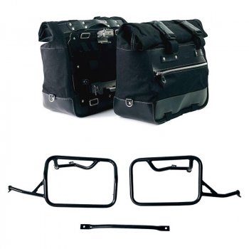 Coppia borse laterali Cult in Canvas 40L - 50L + Coppia piastre in Alluminio + Telai per borse in alluminio BMW R12 NineT