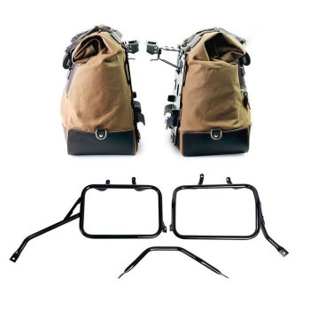 Coppia borse laterali Cult in Canvas 40L - 50L + Coppia piastre in Alluminio + Telai per borse in alluminio Triumph Tracker 400
