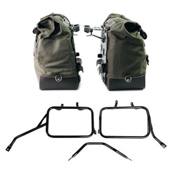 Coppia borse laterali Cult in Canvas 40L - 50L + Coppia piastre in Alluminio + Telai per borse in alluminio Triumph Tracker 400