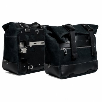 Coppia borse laterali Cult in Crosta di cuoio 40L - 50L + Coppia piastre in alluminio BMW R1300GS ADV
