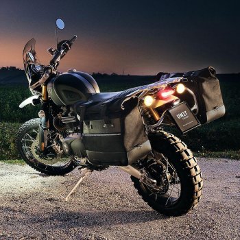 Coppia borse laterali Cult in Crosta di cuoio 40L - 50L + Piastra in Alluminio