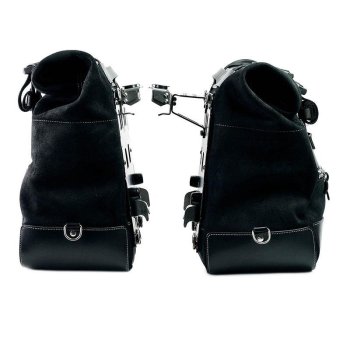 Coppia borse laterali Cult in Crosta di cuoio 40L - 50L + Piastra in Alluminio