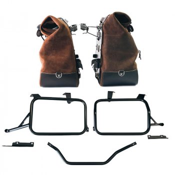 Coppia borse laterali Cult in Crosta di cuoio 40L - 50L + Piastra in Alluminio + Telai Honda CRF1100L Africa Twin & Adventure Sports (2024 in poi)