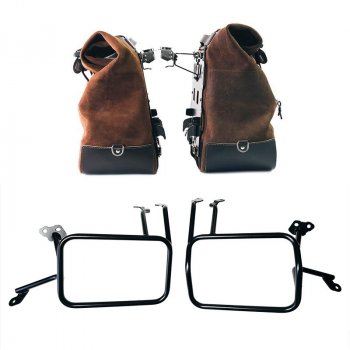 Coppia borse laterali Cult in Crosta di cuoio 40L - 50L + Piastra in Alluminio + Telai per borse in alluminio Atlas KTM 1290 /1390 Super Adventure S-R