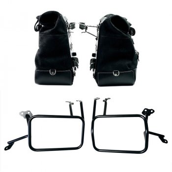 Coppia borse laterali Cult in Crosta di cuoio 40L - 50L + Piastra in Alluminio + Telai per borse in alluminio Atlas KTM 1290 /1390 Super Adventure S-R