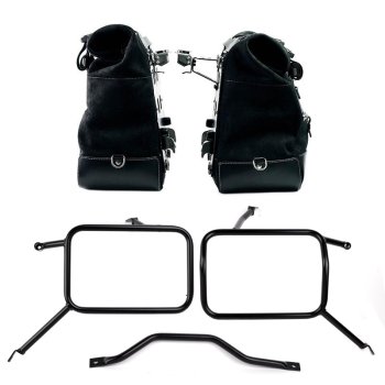Coppia borse laterali Cult in Crosta di cuoio 40L - 50L + Piastra in Alluminio + Telai per borse in alluminio Atlas Triumph Street Scrambler 900 (2026 in poi)