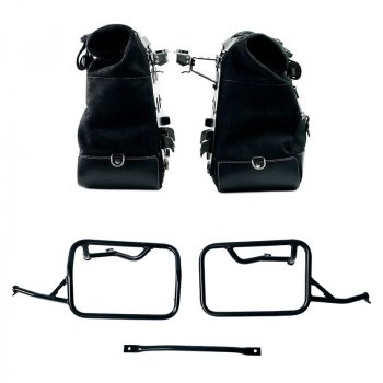 Coppia borse laterali Cult in Crosta di cuoio 40L - 50L + Piastra in Alluminio + Telai per borse in alluminio BMW R12 NineT