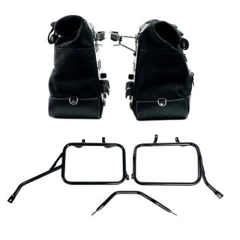 Coppia borse laterali Cult in Crosta di cuoio 40L - 50L + Piastra in Alluminio + Telai per borse in alluminio Triumph Tracker 400