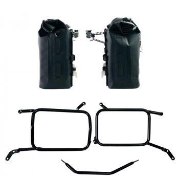 Due Borse laterali Khali in TPU 35L - 45L + Coppia piastre in Alluminio + Telai per borse in alluminio Moto Guzzi V85 TT (2024 in poi)