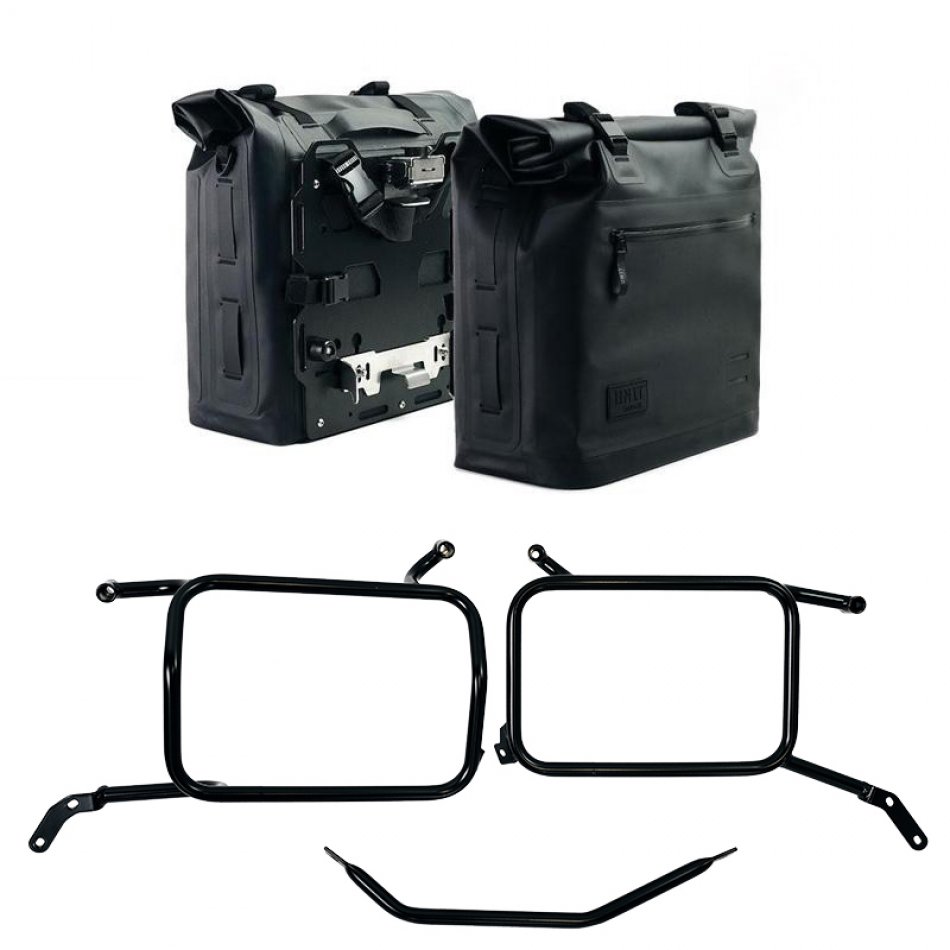 Due Borse laterali Khali in TPU 35L - 45L + Coppia piastre in Alluminio + Telai per borse in alluminio Moto Guzzi V85 TT (2024 in poi)