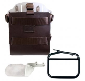 Portaborse in alluminio con frontale regolabile cuoio, aggancio rapido e telaio Ducati Desert Sled DX