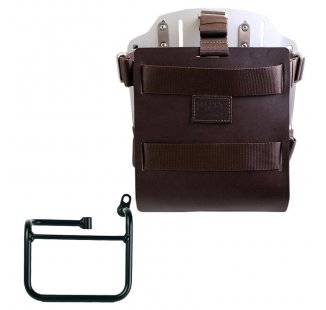 Portaborse in alluminio con frontale regolabile cuoio e aggancio rapido + Telaio BMW CE 02 DX
