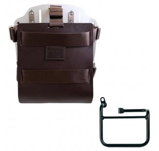 Portaborse in alluminio con frontale regolabile cuoio e aggancio rapido + Telaio BMW CE 02 SX