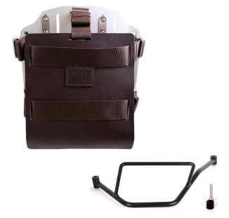Portaborse in alluminio con frontale regolabile cuoio e aggancio rapido + Telaio BMW F450GS SX