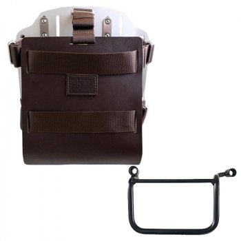 Portaborse in alluminio con frontale regolabile cuoio e aggancio rapido + Telaio Royal Enfield Himalayan 450 (2024 in poi) SX