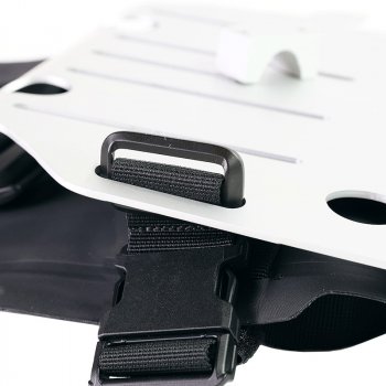 Portaborse in alluminio con frontale regolabile in Hypalon e aggancio rapido